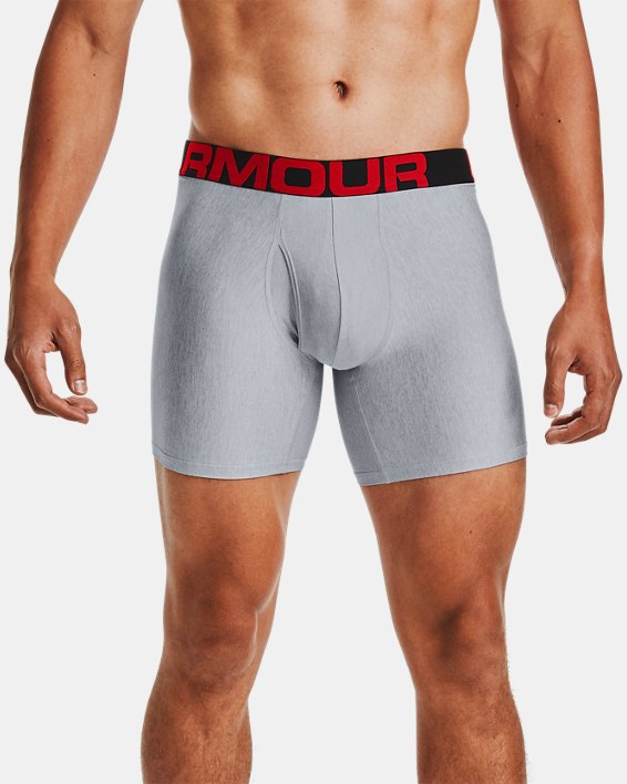男士UA Tech™ Boxerjock® 6英寸內褲–兩條裝 in Gray image number 0